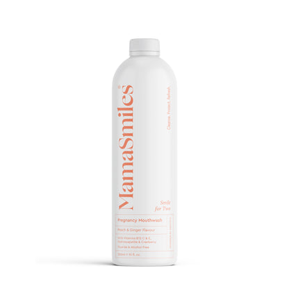 MamaSmiles pregnancy mouthwash bottle on a white background