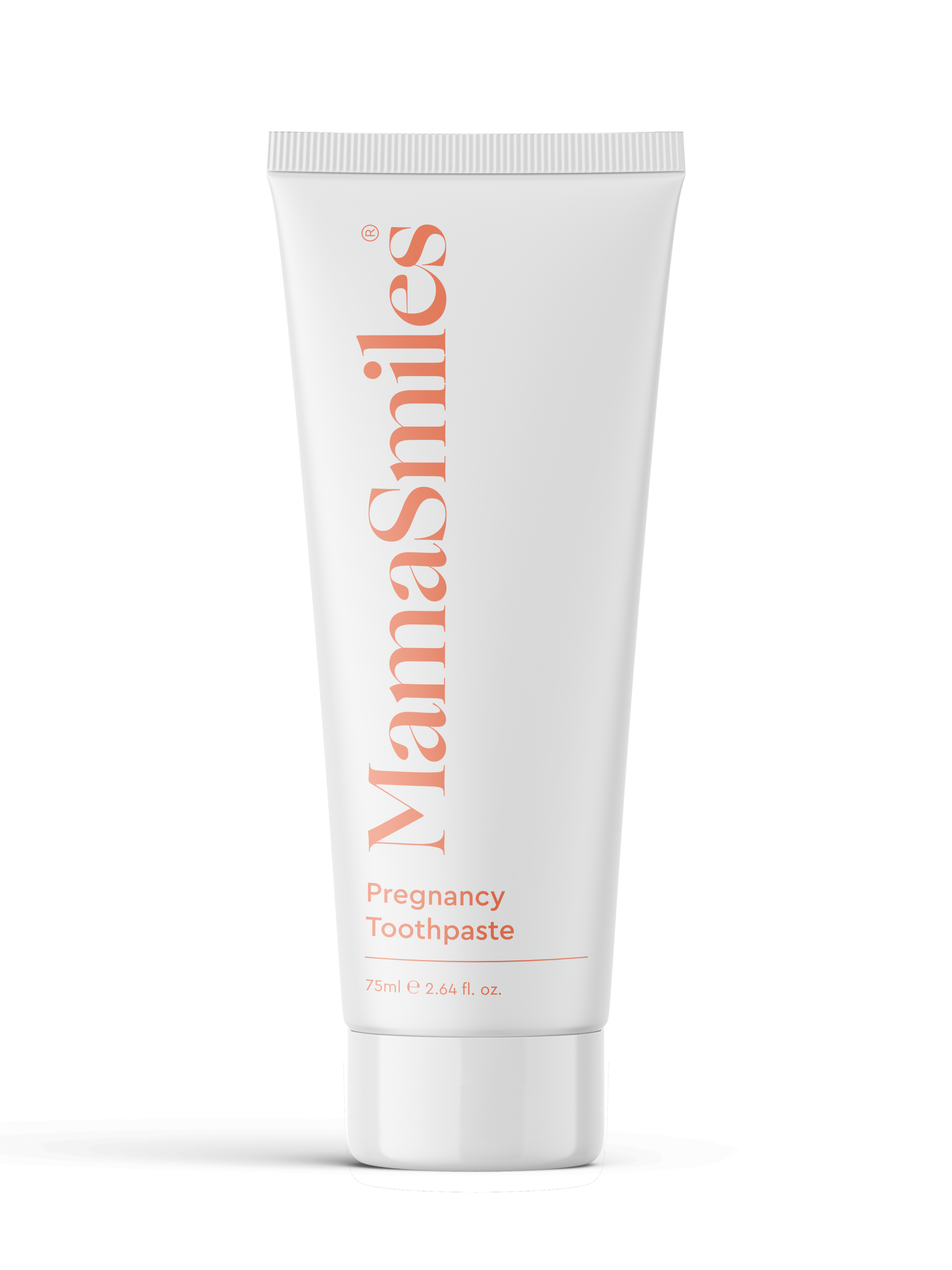 MamaSmiles pregnancy toothpaste tube on a white background