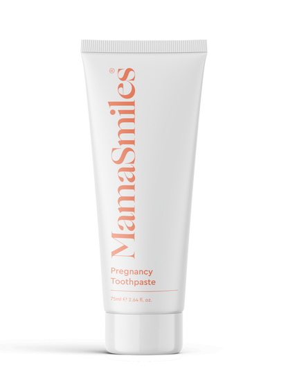 MamaSmiles pregnancy toothpaste tube on a white background